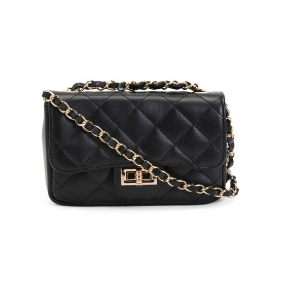 PERSAMAN NEW YORK Black Leather Quilted Crossbody
